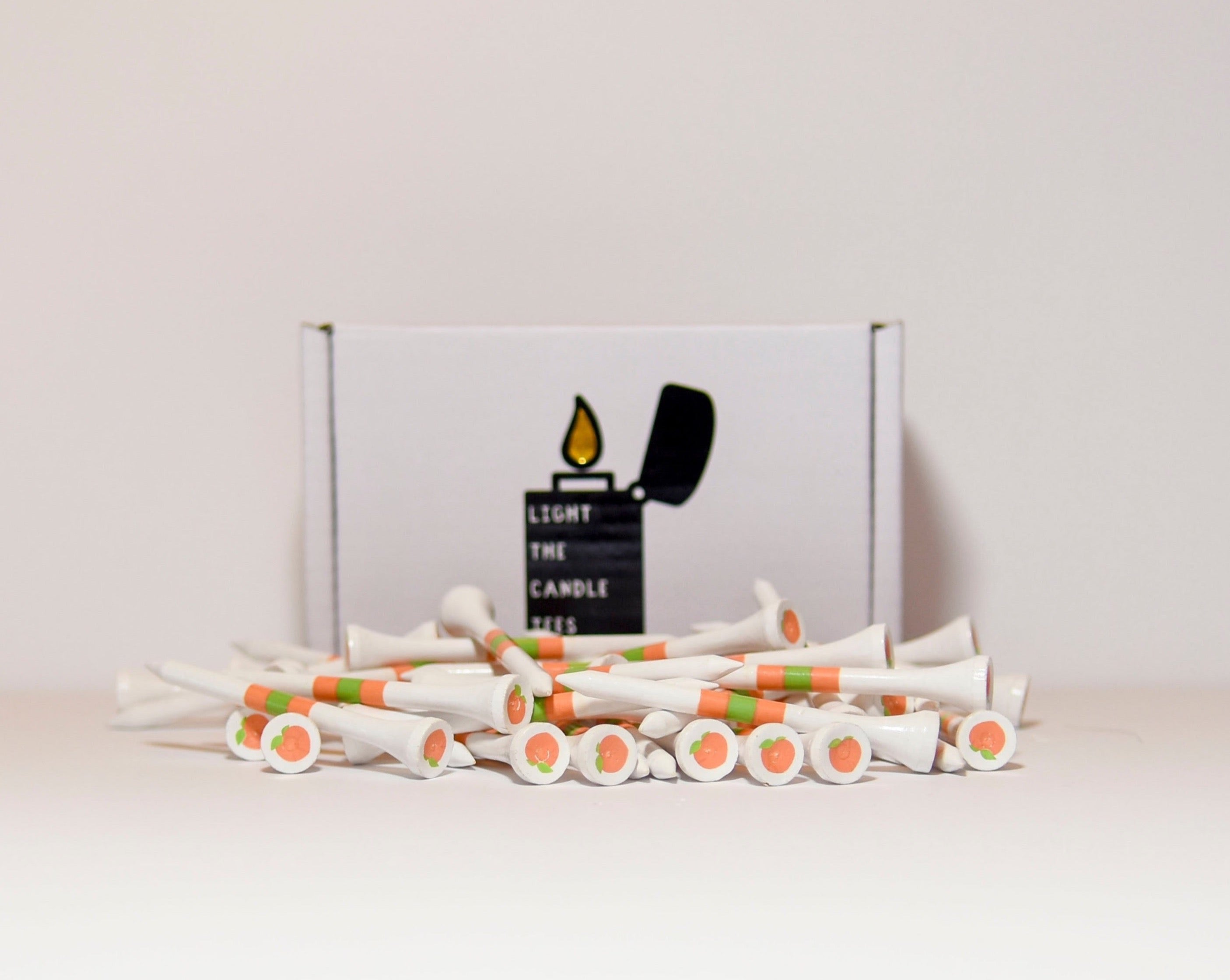 "Absolute Peach" Golf Tees, Front of Box